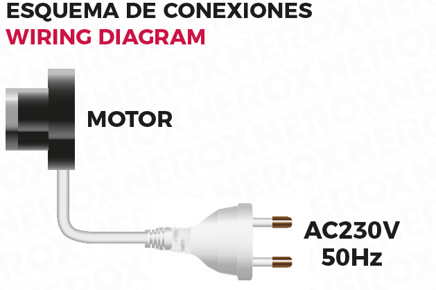 Esquema de conexiones motor para estor mando nerox Pulse-25