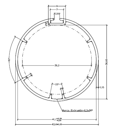 Eje de 43mm.