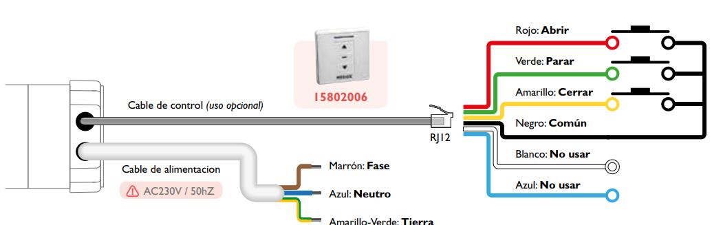 Esquema de conexiones motor para estor Nerox Pulse 35mm